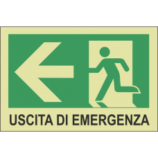 cartello evacuazione fosforescente uscita di emergenza 